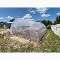 Теплиця «Алмір» шириною 7 або 8 м з оцинкованої квадратної труби з плівкою 150 мкм