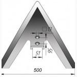 Лапа культиватора КПЭ ширина 380-500мм