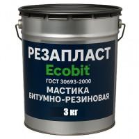 Мастика РЕЗАПЛАСТ Ecobit ведро 3, 0 кг кровельная для швов резино-битумная