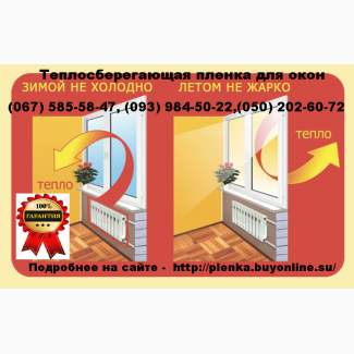 Теплосберегающая пленка на окна усиленная 50мкрн, Энергосберегающая пленка, термопленка
