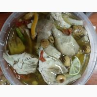 Продам артишоки копченые в масле с оливками гриль, томатами и лимоном