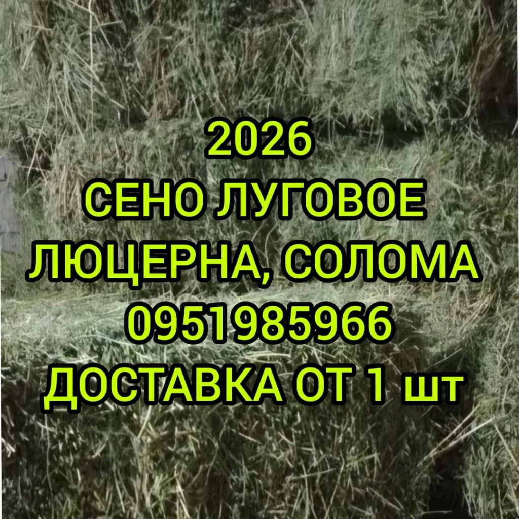 Большие объёмы в наличии. Сено с доставкой по Украине. Луговое, люцерна, солома
