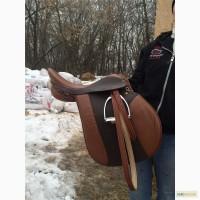 Седло для лошади кожа со стременами и путлищами