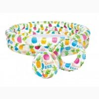 Детский надувной бассейн Intex 132*88 см, Рыбки с мячом и кругом