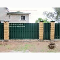 Откатные ворота из профнастила. Кованые откатные ворота