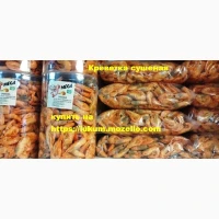 Креветка сушеная со вкусом сладкий чили, сало с чесноком, бекона тубус 0.5кг Рыбные Снеки
