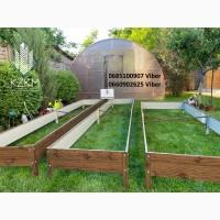 Сборная грядка под дерево с распорками, сборная Люкс высокая, металлическая грядка