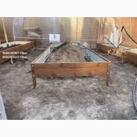 Сборная грядка под дерево с распорками, сборная Люкс высокая, металлическая грядка