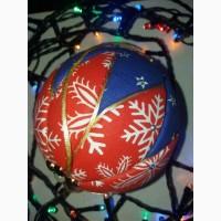 Новодняя елочная игрушка ручной работы Кимекоми. Шар новогодний 10 см. Отличный подарок