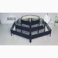 Сборная клумба матовая, сборная Люкс высокая, металлическая клумба