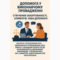 Допомога у виконавчому провадженні. Стягнення заборгованності, аліментів, т.п. Вся Україна